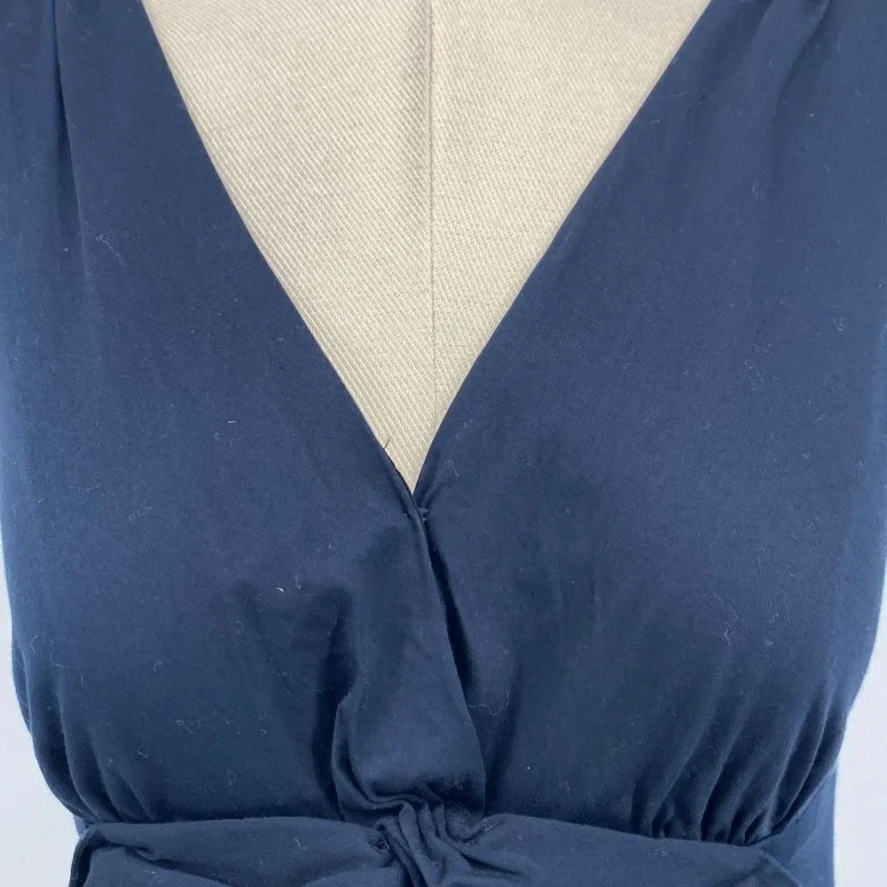 Kate Spade Blaine Bow Sheath Dress Mini Size 2‎ Small -V Neck Sleeveless Navy